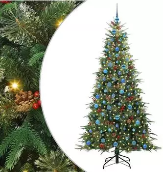 vidaXL K&uuml;nstlicher Weihnachtsbaum, klappbar, gr&uuml;n, 210cm, PE/PVC (3397439)