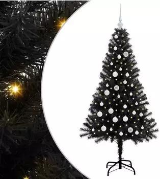 vidaXL Weihnachtsbaum 150cm schwarz 150 LEDs PVC (3396468)