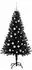 vidaXL Weihnachtsbaum 150cm schwarz 150 LEDs PVC (3396468)