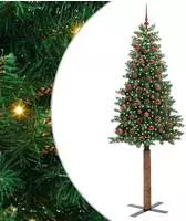 vidaXL Schlanker Weihnachtsbaum Gr&uuml;n 210 cm