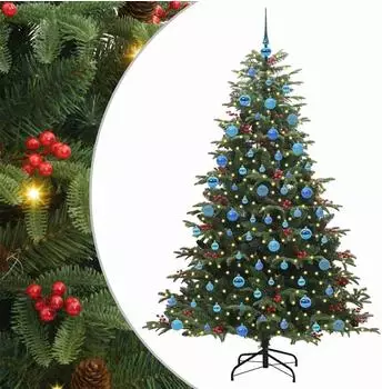 vidaXL Künstlicher Weihnachtsbaum mit Ständer, 300 LEDs, grün, 180cm (3395557)
