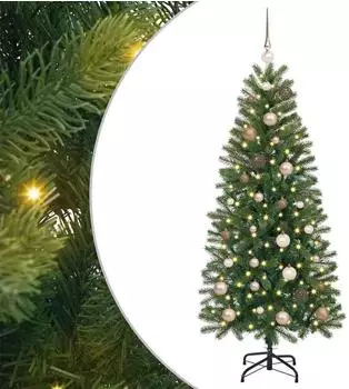 vidaXL Künstlicher Weihnachtsbaum 150 LEDs, grün, 150cm, PE/PVC (3397339)