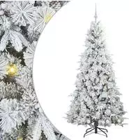 vidaXL K&uuml;nstlicher klappbarer Weihnachtsbaum Wei&szlig; 180 cm PE und PVC
