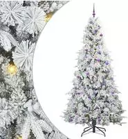 vidaXL K&uuml;nstlicher klappbarer Weihnachtsbaum Wei&szlig; 240 cm PE und PVC