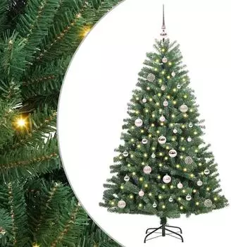 vidaXL K&uuml;nstlicher klappbarer Weihnachtsbaum 150LEDs gr&uuml;n 150cm (3395480)