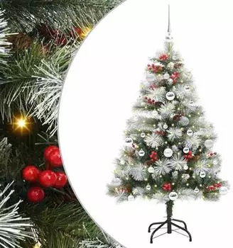 vidaXL K&uuml;nstlicher Weihnachtsbaum gr&uuml;n/wei&szlig;, 150cm (3395175)
