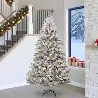vidaXL K&uuml;nstlicher Weihnachtsbaum 240 cm 300 LEDs Warmes Wei&szlig;