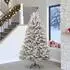 vidaXL Künstlicher Weihnachtsbaum grün/weiß 240cm PVC und Metall (3395772)