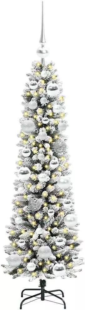 vidaXL Künstlicher Weihnachtsbaum 150 LEDs, grün/weiß, 120cm (3396086) weihnachtlicher Kunstbaum ab 70,99€