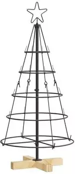vidaXL Weihnachts-Tannenzapfenbaum mit Ständer, schwarz, 90cm, Stahl (42019158)