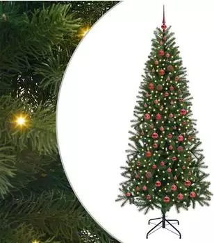 vidaXL Künstlicher Weihnachtsbaum 300 LEDs, grün, 210cm, PE/PVC (3397367)