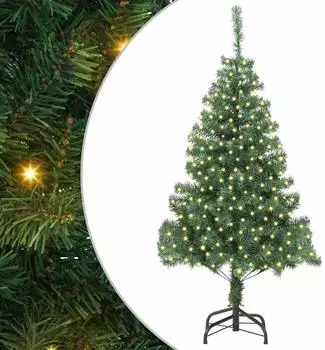 vidaXL Weihnachtsbaum mit Ständer, Stahl, LED