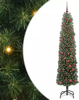 vidaXL Künstlicher Weihnachtsbaum mit Ständer, 300 LEDs, grün, 180cm (3394943)