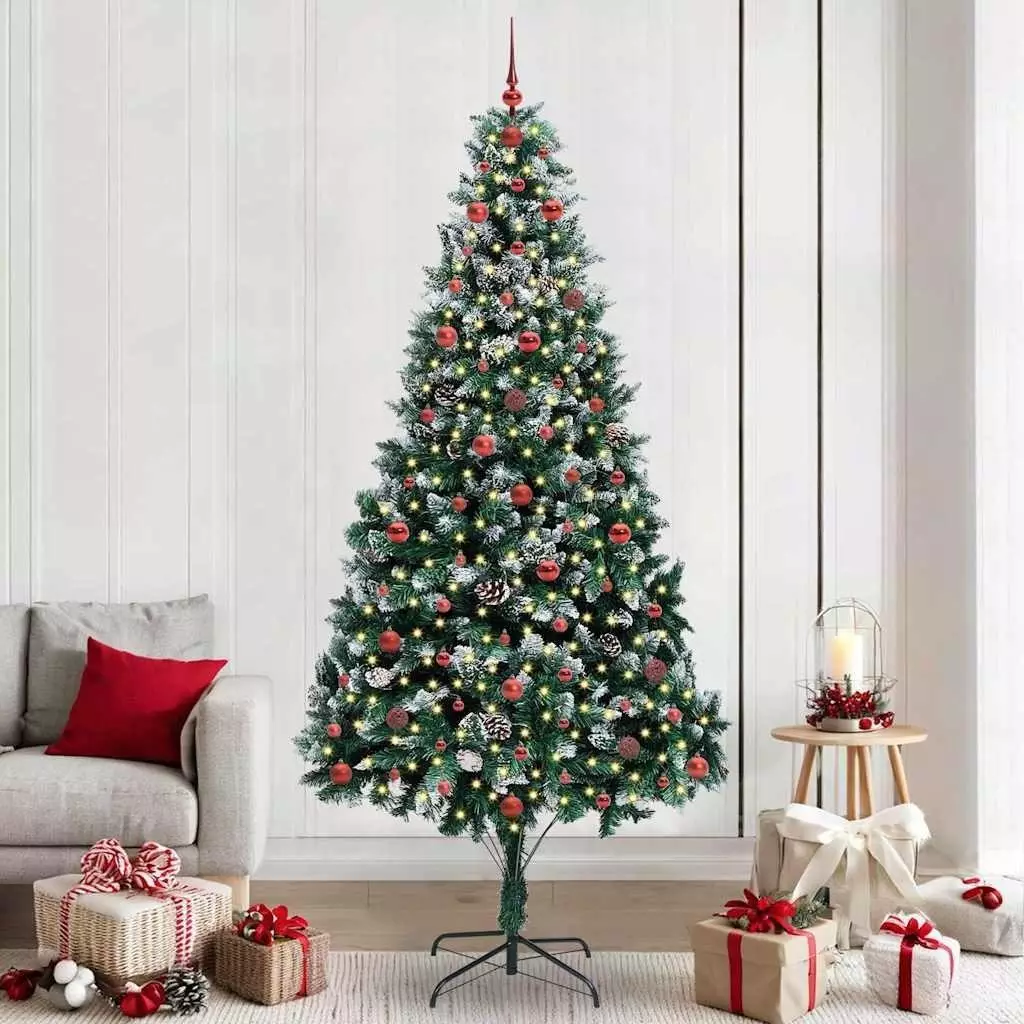 vidaXL Künstlicher Weihnachtsbaum mit Ständer, grün, 300 LEDs, 240cm (3396282) weihnachtlicher Kunstbaum ab 179,99€