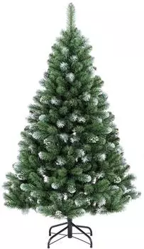 Salcar Künstlicher Weihnachtsbaum 180cm mit Schnee-Effekt, PVC, Metallständer (XT95)