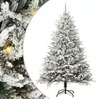 vidaXL K&uuml;nstlicher vorbeleuchteter Weihnachtsbaum mit Kugelset Gr&uuml;n