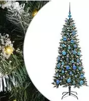 vidaXL K&uuml;nstlicher Weihnachtsbaum Gr&uuml;n 150 cm PVC, Plastik und Stahl
