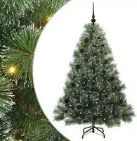 vidaXL K&uuml;nstlicher Weihnachtsbaum mit 150 LEDs Gr&uuml;n 150 cm PE und PVC