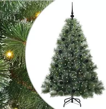 vidaXL K&uuml;nstlicher Weihnachtsbaum mit 150 LEDs, beschneit, 150cm, PE/PVC (3397836)