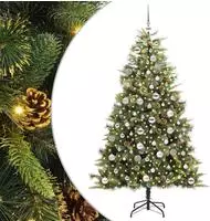 vidaXL K&uuml;nstlicher klappbarer Weihnachtsbaum mit Tannenzapfen 180 cm