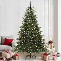 vidaXL K&uuml;nstlicher Weihnachtsbaum mit 300 LEDs mit St&auml;nder Gr&uuml;n 240 cm
