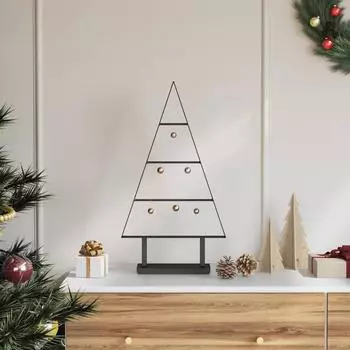 vidaXL Metall-Weihnachtsbaum mit St&auml;nder, schwarz, 60cm, Stahl (42019169)