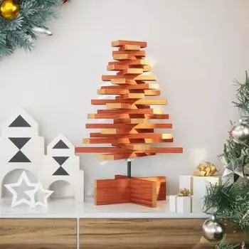 vidaXL Weihnachtsbaum zum Schm&uuml;cken, Kiefer massiv, wachsbraun, 60cm (858200)