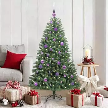 vidaXL K&uuml;nstlicher klappbarer Weihnachtsbaum 150LEDs gr&uuml;n 150cm (3395484)