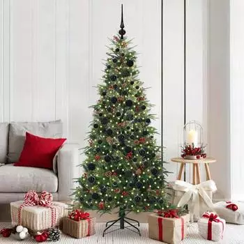 vidaXL K&uuml;nstlicher Weihnachtsbaum, klappbar, gr&uuml;n, 180cm, PE/PVC (3397420)