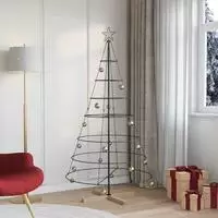 vidaXL Metall-Weihnachtsbaum mit St&auml;nder KUOPIO 180 cm Stahl Schwarz