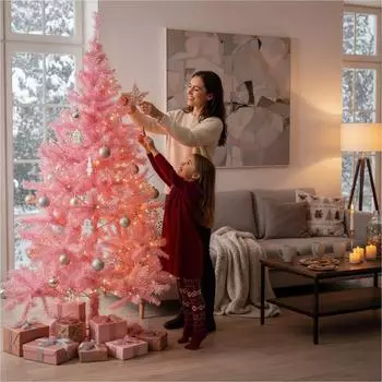 Gravidus K&uuml;nstlicher Weihnachtsbaum 180cm, pink, Metallst&auml;nder, 600 Zweige