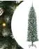 vidaXL Schlanker Künstlicher Weihnachtsbaum grün/weiß 210cm (3395312)