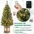 Costway Künstlicher Weihnachtsbaum im Topf 120cm warmweiße LED, Timer (CM24560DE)