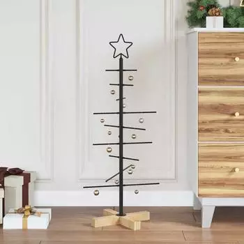 vidaXL Metall-Weihnachtsbaum schwarz 89cm, pulverbeschichteter Stahl (42019176)
