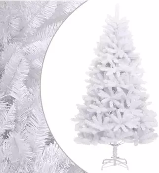 vidaXL Künstlicher Weihnachtsbaum klappbar mit Ständer, weiß, 240cm (357788)