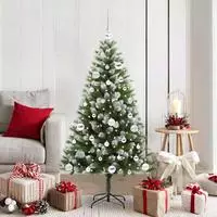 vidaXL K&uuml;nstlicher Klapp-Weihnachtsbaum mit Schnee&uuml;berzug 150 LEDs