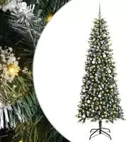 vidaXL K&uuml;nstlicher Weihnachtsbaum Gr&uuml;n 240 cm PVC, Plastik und Stahl
