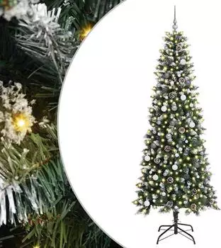 vidaXL Künstlicher Weihnachtsbaum grün 240cm 300 LEDs mit Ständer