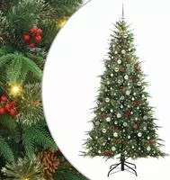 vidaXL K&uuml;nstlicher klappbarer Weihnachtsbaum Gr&uuml;n 240 cm PE und PVC