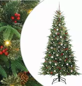 vidaXL K&uuml;nstlicher Weihnachtsbaum, klappbar, gr&uuml;n, 240cm, PE/PVC (3397447)