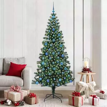 vidaXL K&uuml;nstlicher Weihnachtsbaum vorbelichtet, gr&uuml;n, 210cm (3396782)