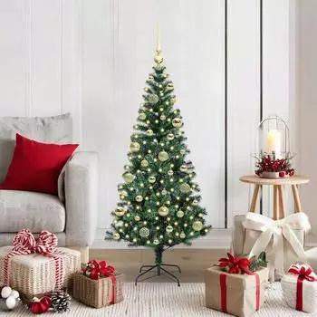 vidaXL K&uuml;nstlicher Weihnachtsbaum vorbelichtet, gr&uuml;n, 120cm (3396740)