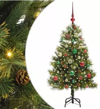 vidaXL K&uuml;nstlicher klappbarer Weihnachtsbaum mit Tannenzapfen 120cm (3395079)