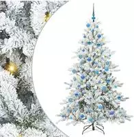 vidaXL K&uuml;nstlicher klappbarer Weihnachtsbaum Wei&szlig; 180 cm PVC und Stahl