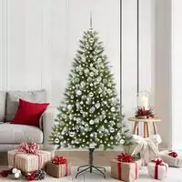 vidaXL K&uuml;nstlicher Klapp-Weihnachtsbaum mit Schnee&uuml;berzug 300 LEDs