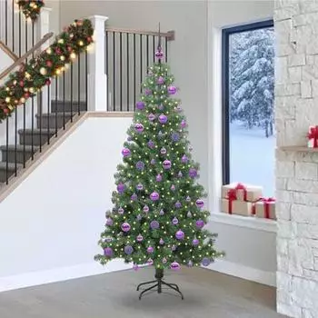 vidaXL Weihnachtsbaum mit St&auml;nder, 300 LEDs, 240cm, PVC (3396404)