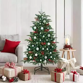 vidaXL K&uuml;nstlicher Weihnachtsbaum mit St&auml;nder, 150 LEDs, gr&uuml;n, 150cm (3395544)
