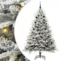 vidaXL K&uuml;nstlicher vorbeleuchteter Weihnachtsbaum mit Kugelset Gr&uuml;n
