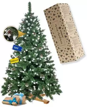 Springos Diamantkiefer Künstlicher Weihnachtsbaum 220cm mit Kunstschnee (CT0191)