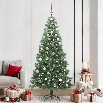vidaXL Weihnachtsbaum mit St&auml;nder, 300 LEDs, gr&uuml;n, 240cm, PVC (3396400)